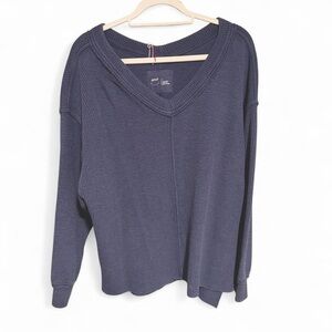 Aerie Deep Blue V-Neck Sweatshirt